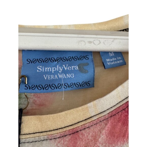 Simply Vera Vera Wang Womens Medium Multicolor Printed Long Sleeve Knit Top - Picture 3 of 7